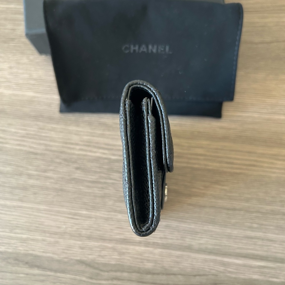 🔥 CHANEL Classic Flap Card Holder Black Caviar Leather Silver Metal‼️SOLD OUT‼️ - Picture 9 of 16